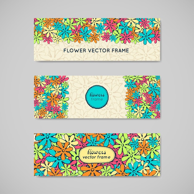 Doodle flowers frame