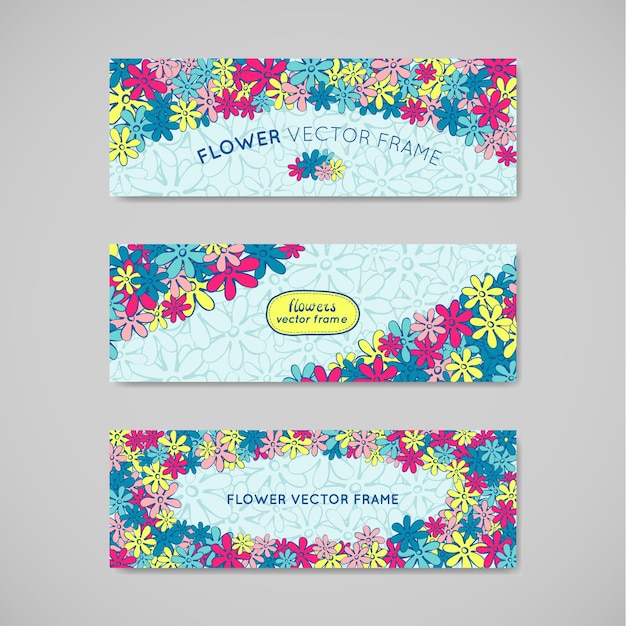 Doodle flowers frame