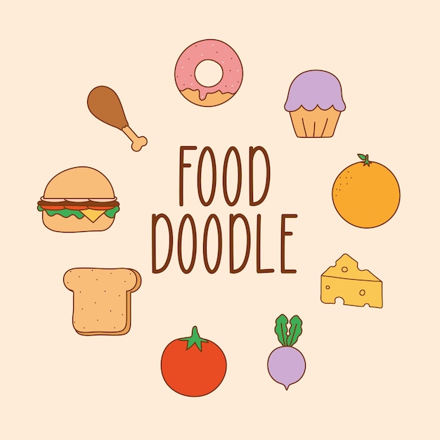 Doodle food card