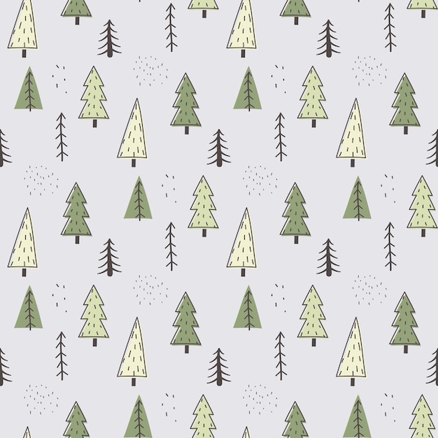 Doodle forest pattern