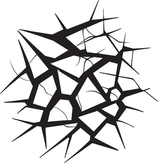 Doodle Fractures Hand Drawn Crack Vector Broken Sketchlines Black Cracked Lines Emblem