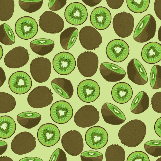 Doodle Funny Cute Kiwi Seamless Pattern