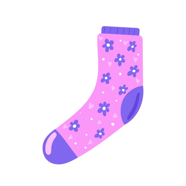 Doodle Funny Socks Icon Elenet. Cartoon socks for baby t shirt print or nursery poster design.