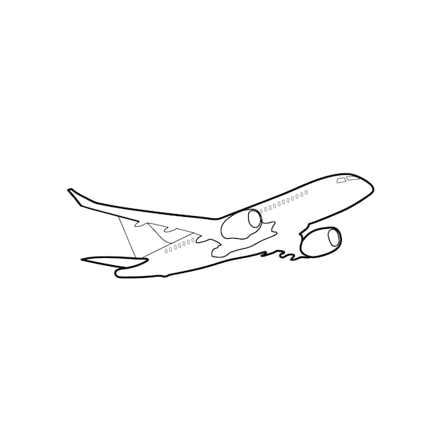 Doodle hand draw plane accessories line art plane hand draw plane travel accessories