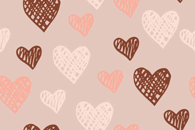 Vector doodle heart shapes vector doodle pattern scribble hearts ornam