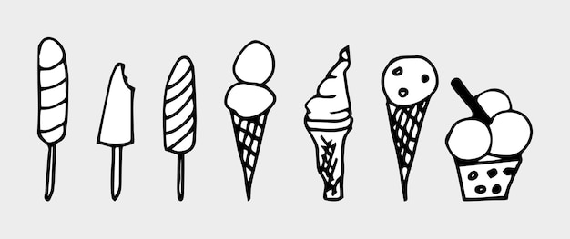 Doodle ice cream set