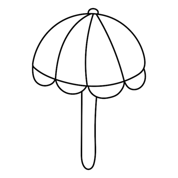 doodle icon. beach umbrella. vector illustration