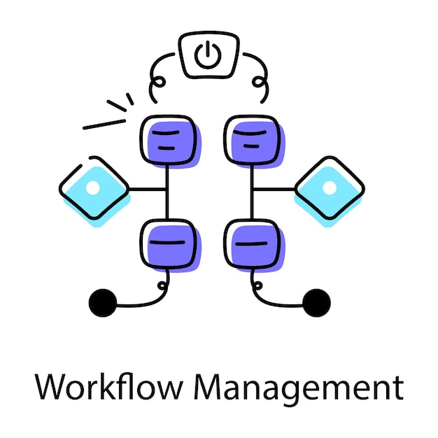 Vector doodle icon depicting work processes