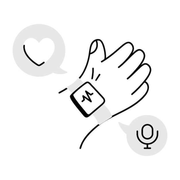 A doodle icon of smartwatch