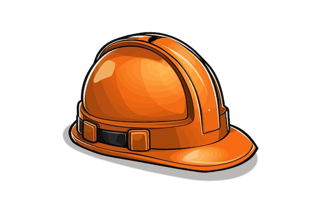 Doodle inspired Hard hat cartoon sticker Vector illustration design