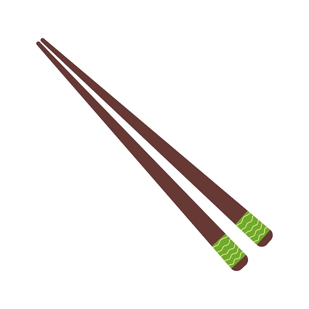 Doodle japanese chopsticks vector illustration Hand drawn chopsticks flat isolated