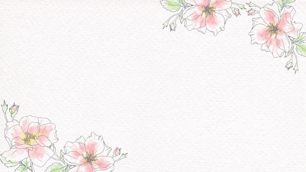 Doodle line art rose flower bouquet on paper background