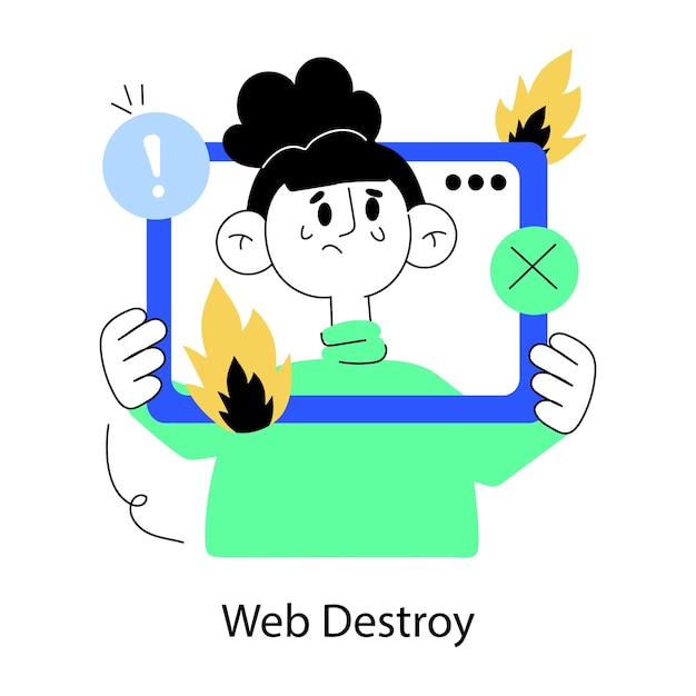 A doodle mini illustration of web destroy