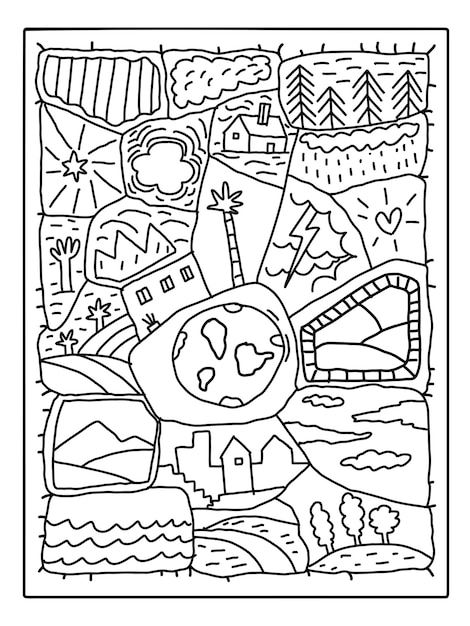 doodle our planet earth travel and landscape