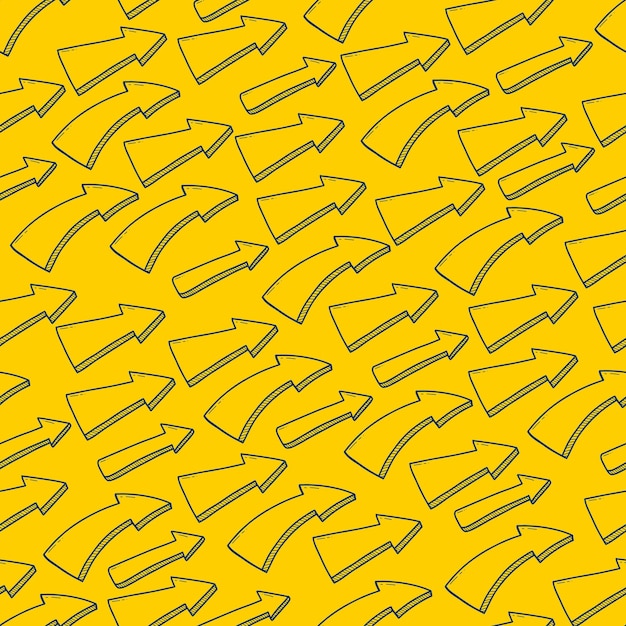 Doodle outline arrow hand drawing seamless pattern background wallpaper