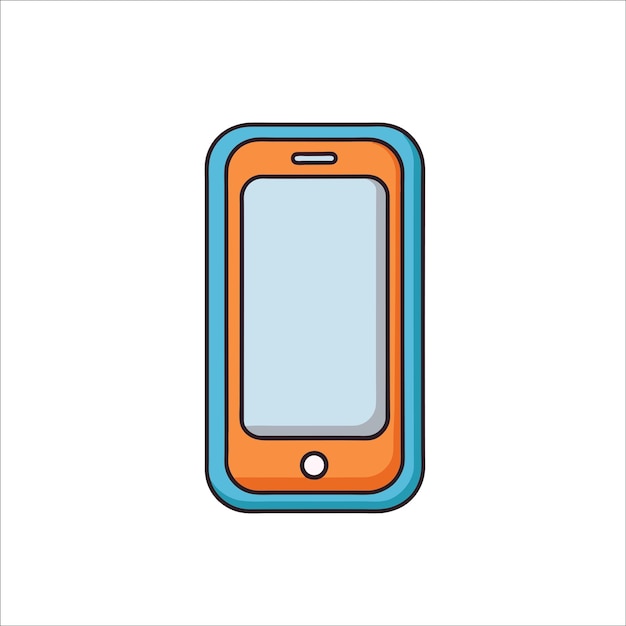 Doodle Phone Frame a cartoon blue and orange phone with a Transparent Background Png