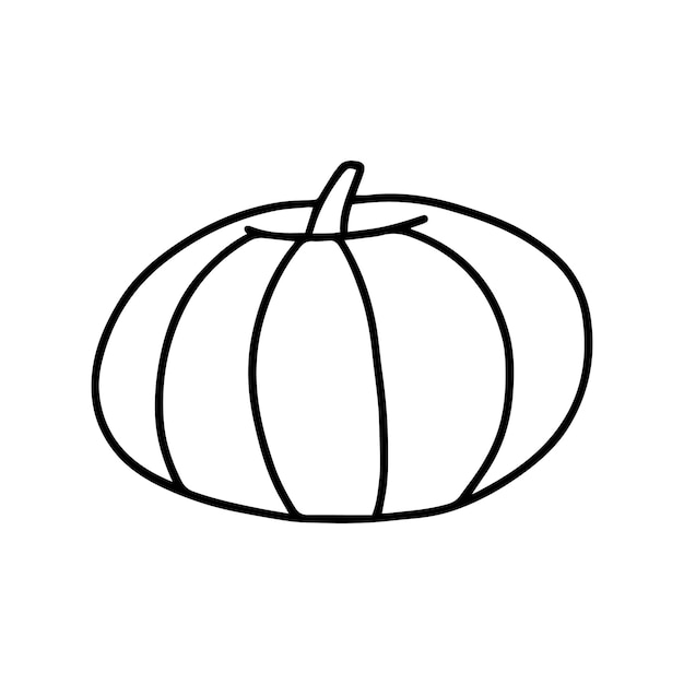 Doodle pumpkin vector isolated Hand drawn pumpkin sketch