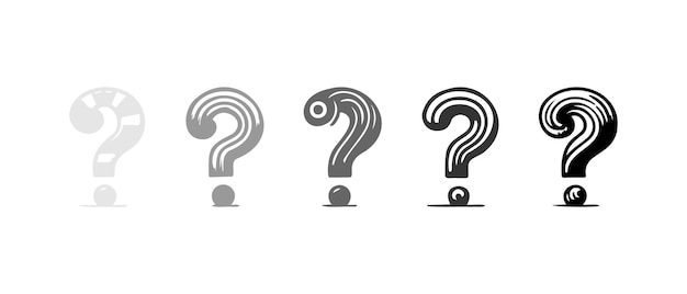 Vector doodle question mark sign and symbol for design presentation or website elements