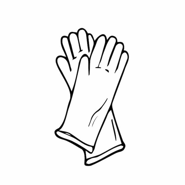 Vector doodle rubber gloves icon. vector gloves sketch