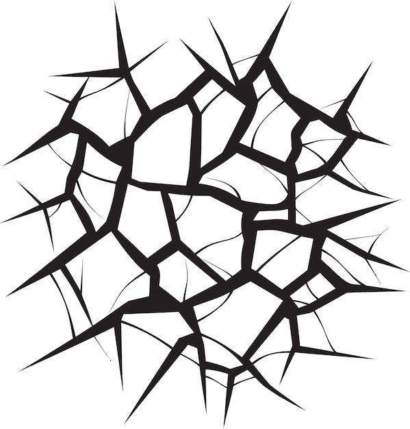 Doodle Ruptures Hand Drawn Crack Vector Broken Scribbles Black Cracked Lines Emblem