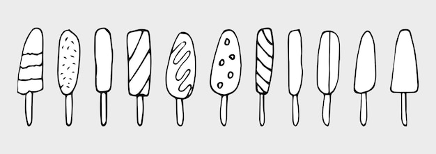 Doodle set of ice cream