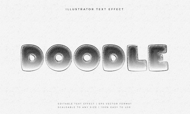 Doodle Sketch Kids Text Style Font Effect