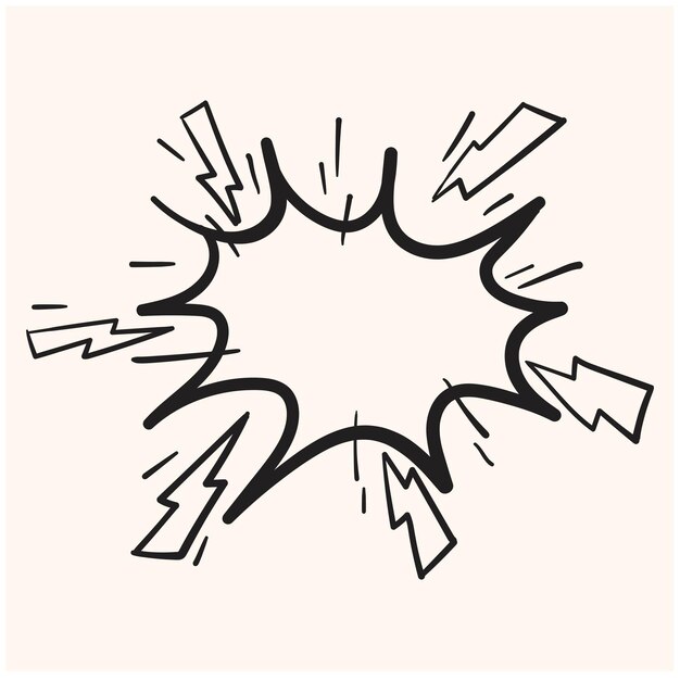 Vector doodle sketch style of starburst sunburst illustration style doodle and line art