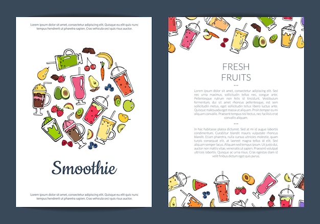 doodle smoothie flyer template