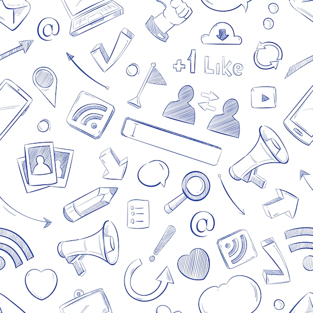 Doodle social media pattern 