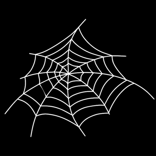 Doodle spider web icon isolated on white Halloween symbol Sketch vector stock illustration