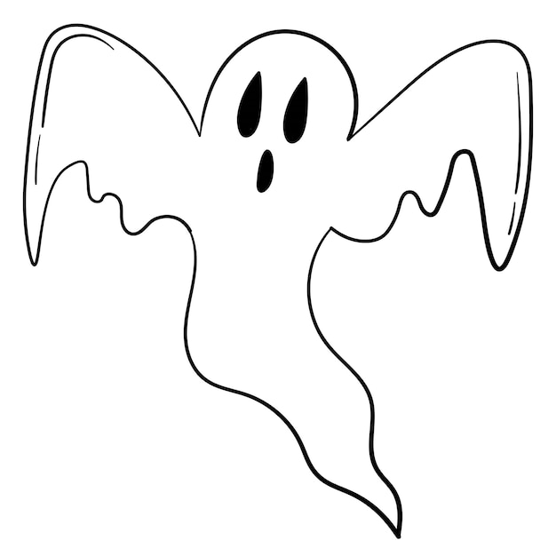 Doodle sticker cute ghost for halloween