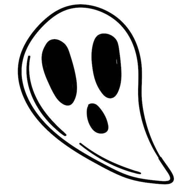 Doodle sticker cute ghost for halloween