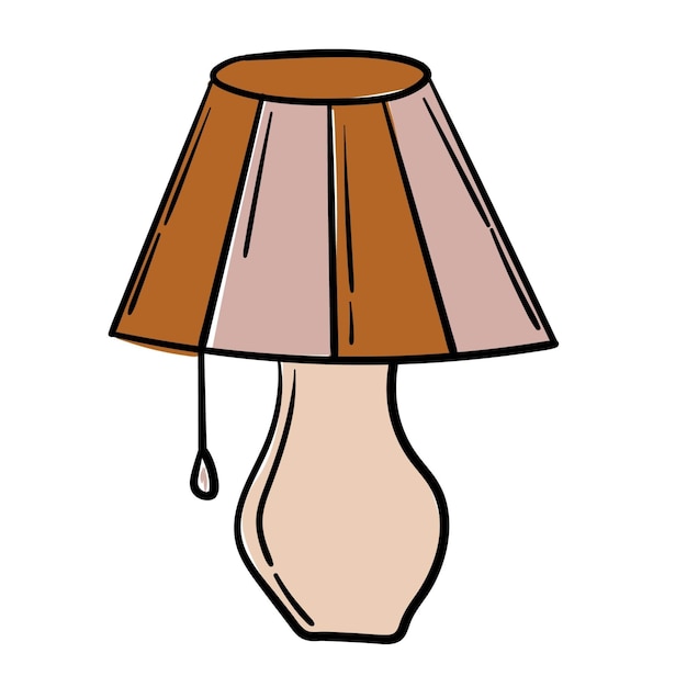 Doodle sticker of an interior lamp in a house