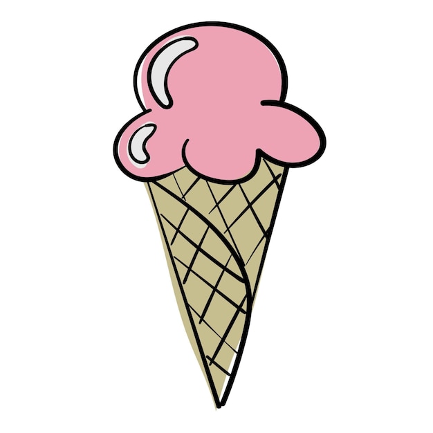 Doodle sticker sweet ice cream