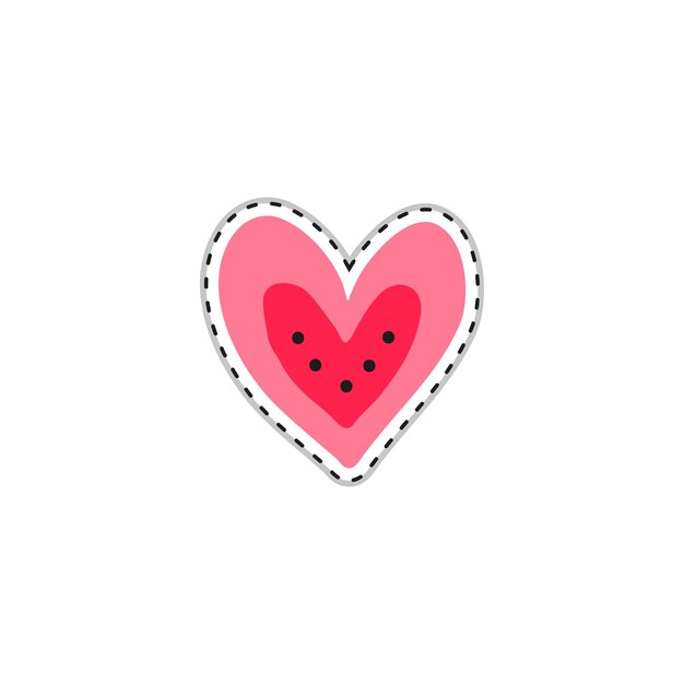 Doodle sticker with heart