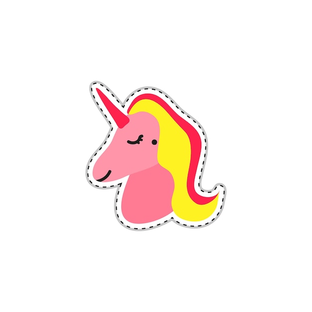 Doodle sticker with unicorn