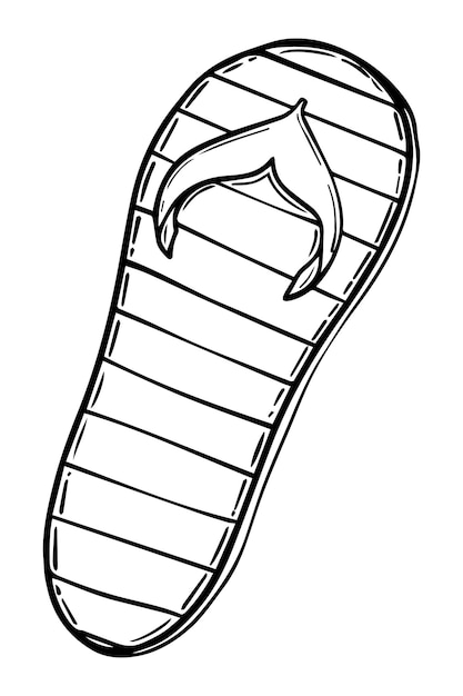 Doodle striped beach slipper linear