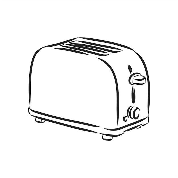 Doodle style breakfast toaster illustration in vector format. toaster vector sketch