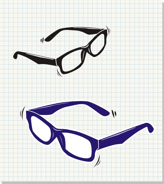 Doodle style sunglasses vector illustration