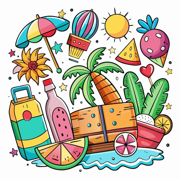 Vector doodle summer