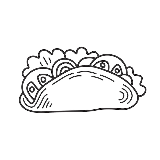 Doodle taco vector illustration