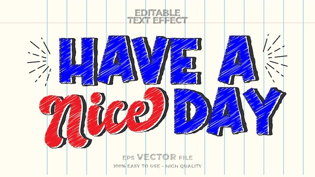 Doodle text effect editable marker text style