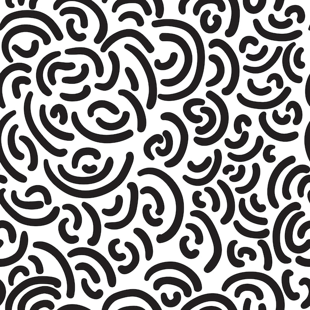 Doodle texture pattern hand drawn vector repeat black and white