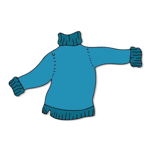 Doodle warm sweater, vector icon