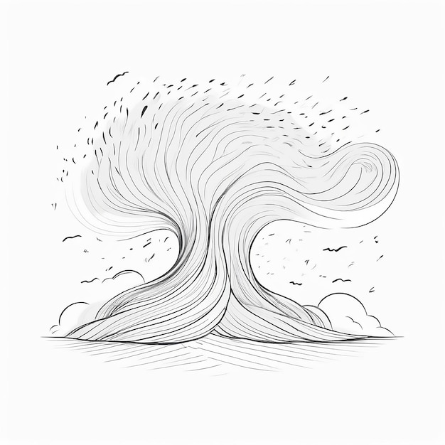 Doodle of wind gust isolated on a white background hand drawn vector illustration