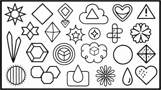 Vector doodles pack set of various drawn shapes