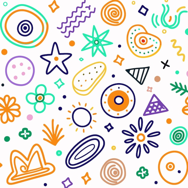 Doodles pack set of various drawn shapes