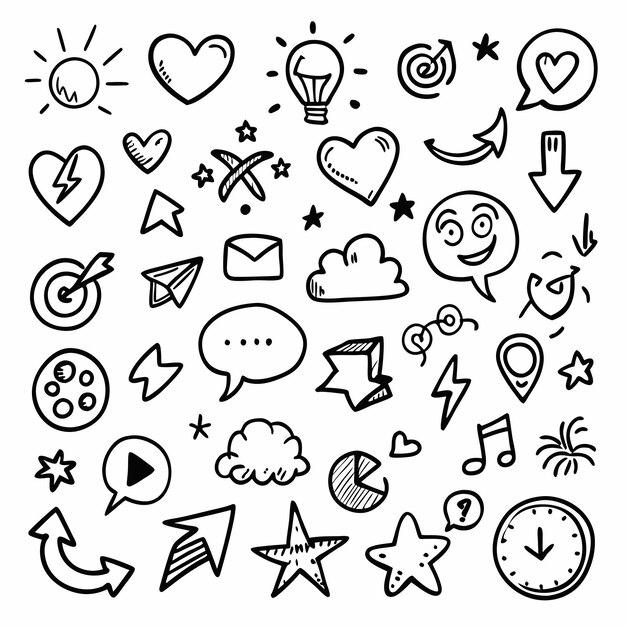 doodles pack set of various handdrawn shapes