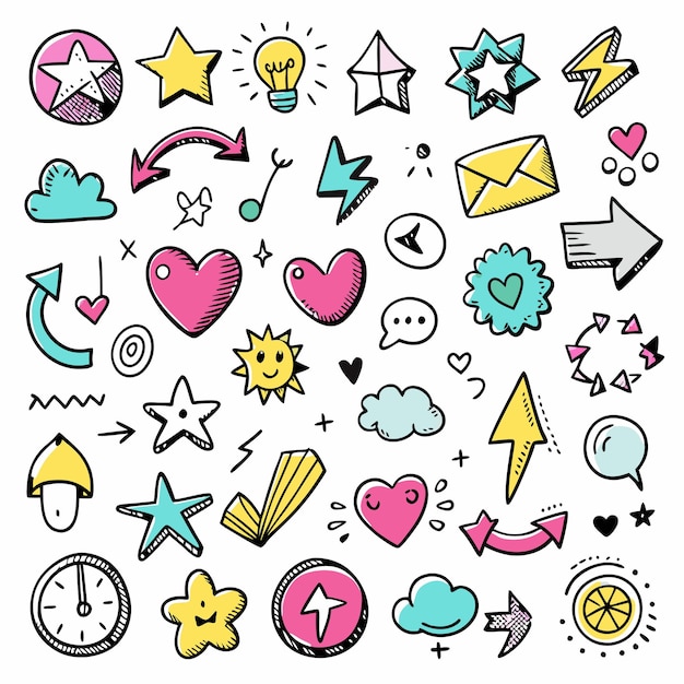 doodles pack set of various handdrawn shapes