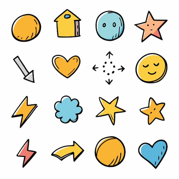 doodles pack set of various handdrawn shapes